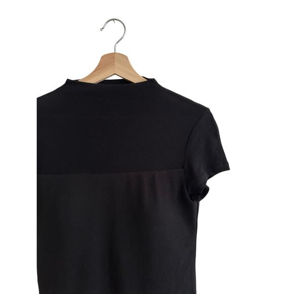 OGL Tencel Wool Semi-Sheer Mockneck Cap Sleeve Brami Top Black M NWT - Picture 5 of 7